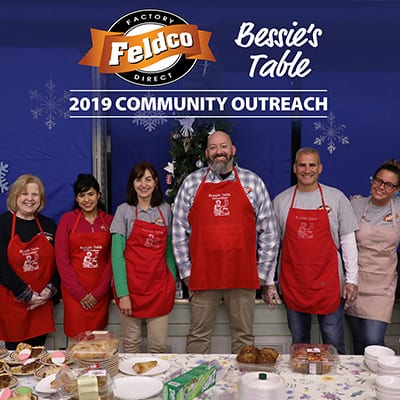 Feldco employees at bessie's table'