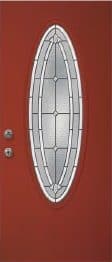 Feldco red oval glass heritage entry door