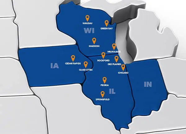 Map of Feldco locations