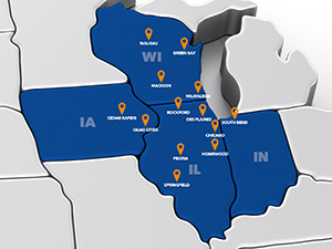 Map of Feldco locations